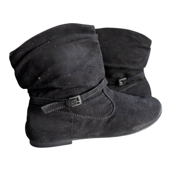 Faded Glory Black Suede Ankle Boots - Picture 1 of 8